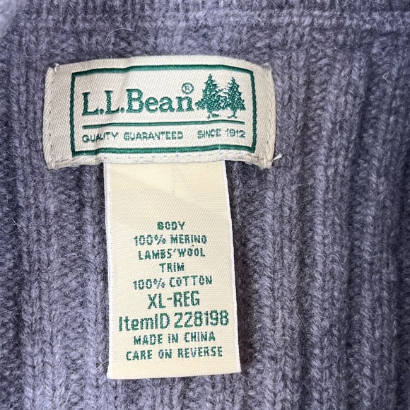 LL Bean Commando Henley Sweater Merino Lambs Wool - Picture 2 of 3